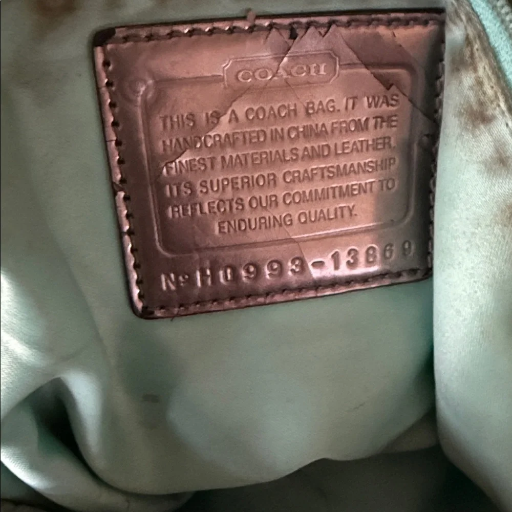 AUTH COACH POPPY GLOSSY CRINKLE PATENT LEATHER SATCHEL BAG PURSE 13869 BLACK - Picture 7 of 11